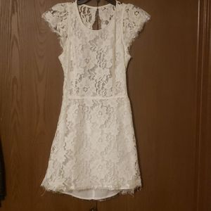 White lace mini dress
